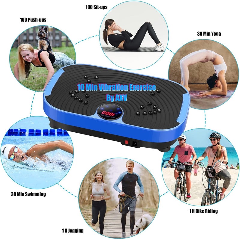 AXV Vibration Plate Exercise Machine Whole Body Workout Vibrate Fitness Platform Lymphatic Drainage Machine for Weight Loss Shaping Toning Wellness Home Gyms Workout - Image 2